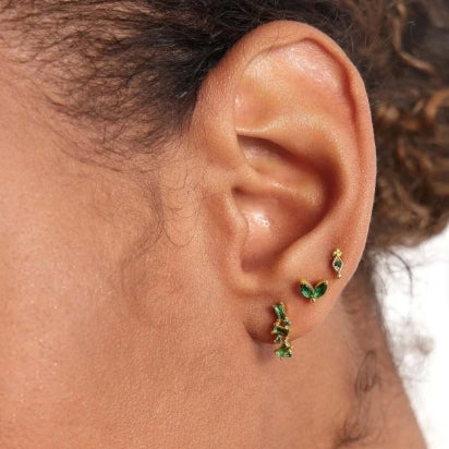 Argollas Zaria verdes doradas