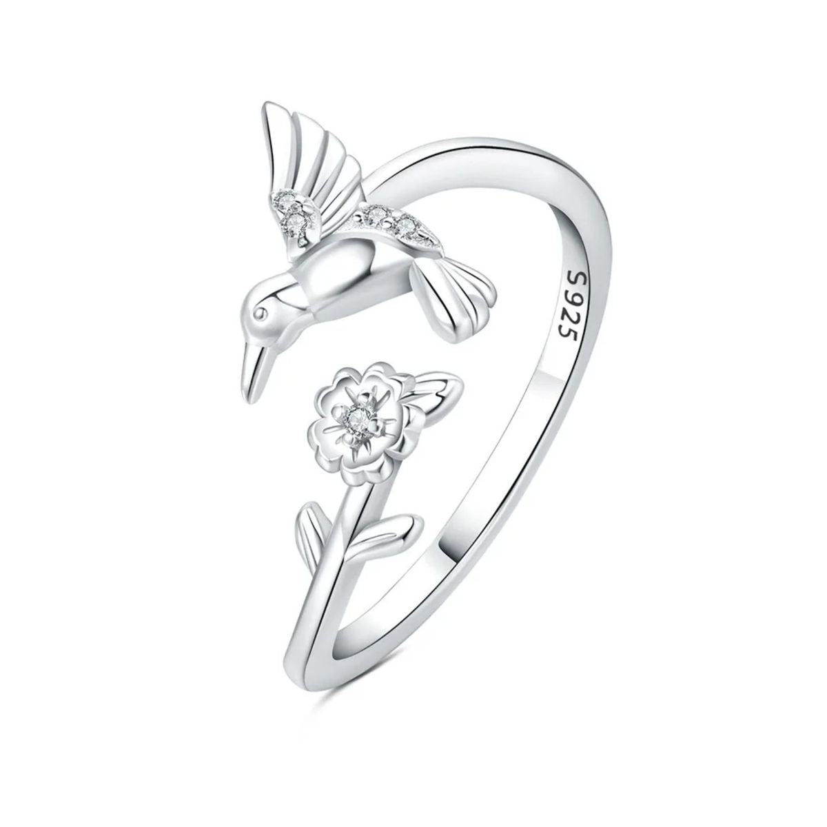 Anillo Flor colibrí