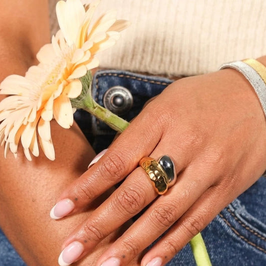 Anillo Mix dorado y plateado