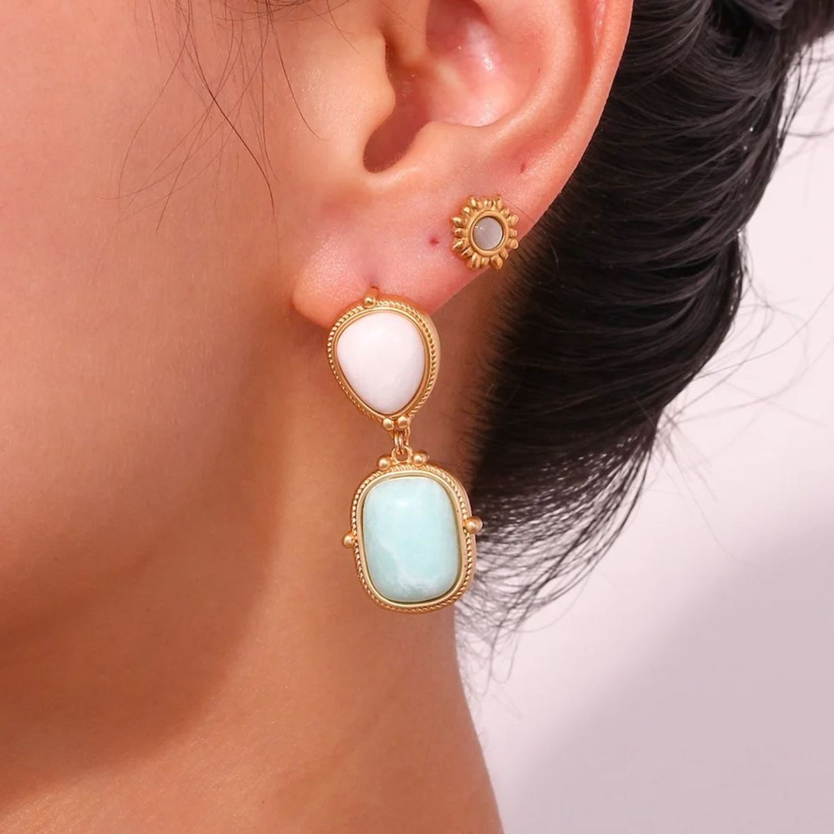 Aretes Amazonita