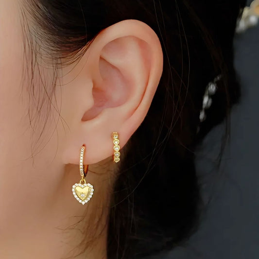 Argollas corazones dorados