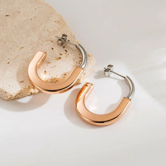 Argollas mixtas plateado-oro rosa