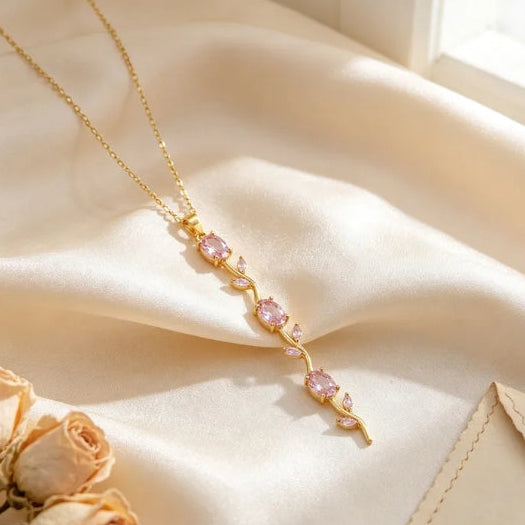 Collar tulipán largo rosa