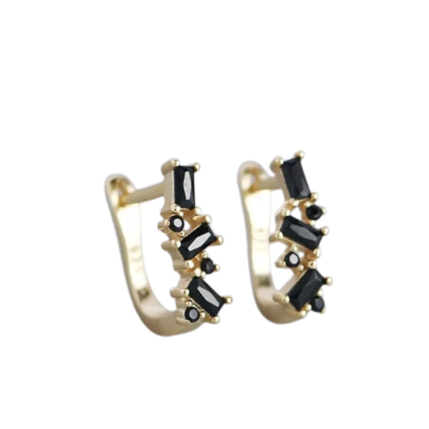 Argollas Zaria negras doradas