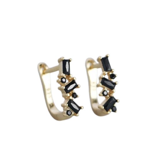 Argollas Zaria negras doradas