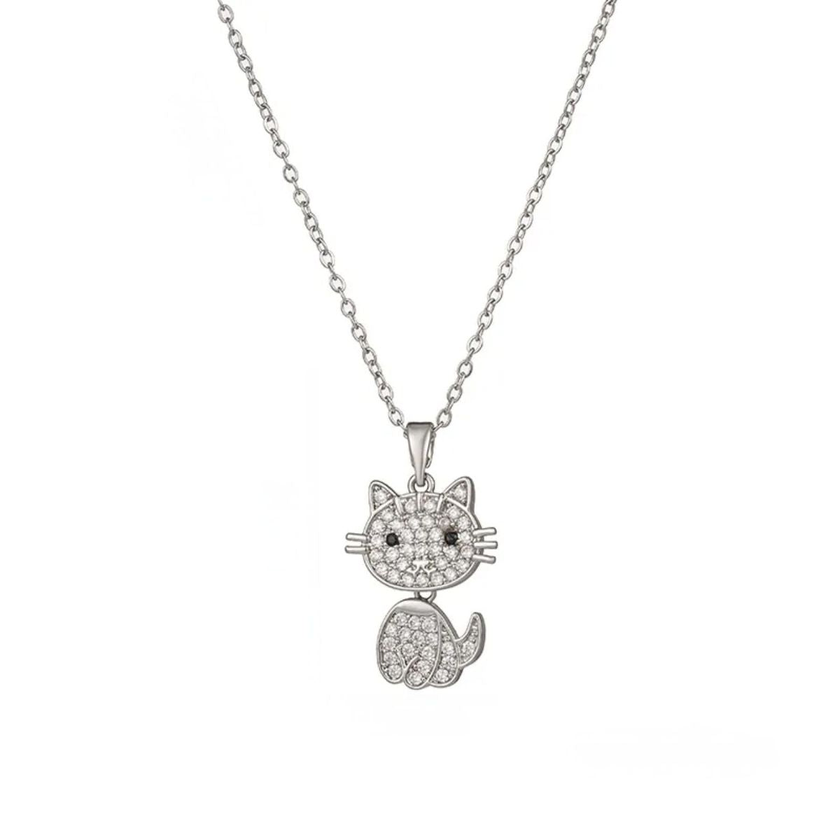 Collar Gato plateado