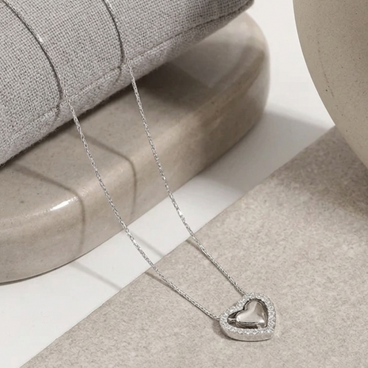 Collar Latido plateado