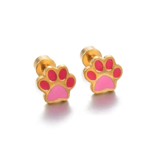 Aretes Huellitas rosa