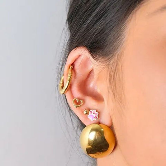 Aretes Huellitas rosa