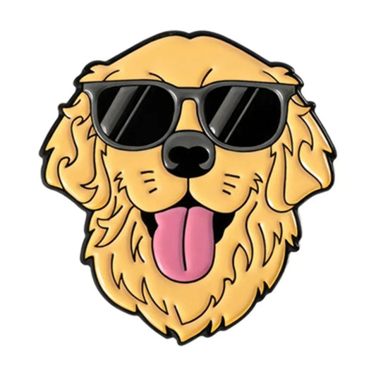 Pin Golden Retriever con gafas