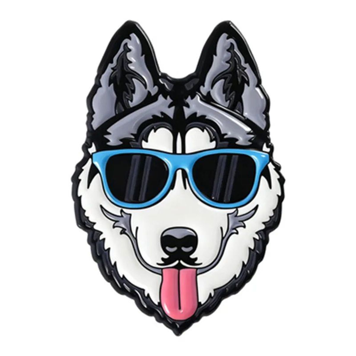 Pin Husky con lentes