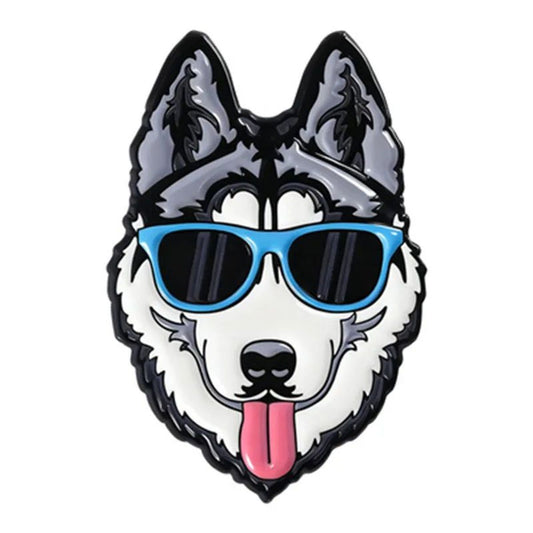 Pin Husky con lentes