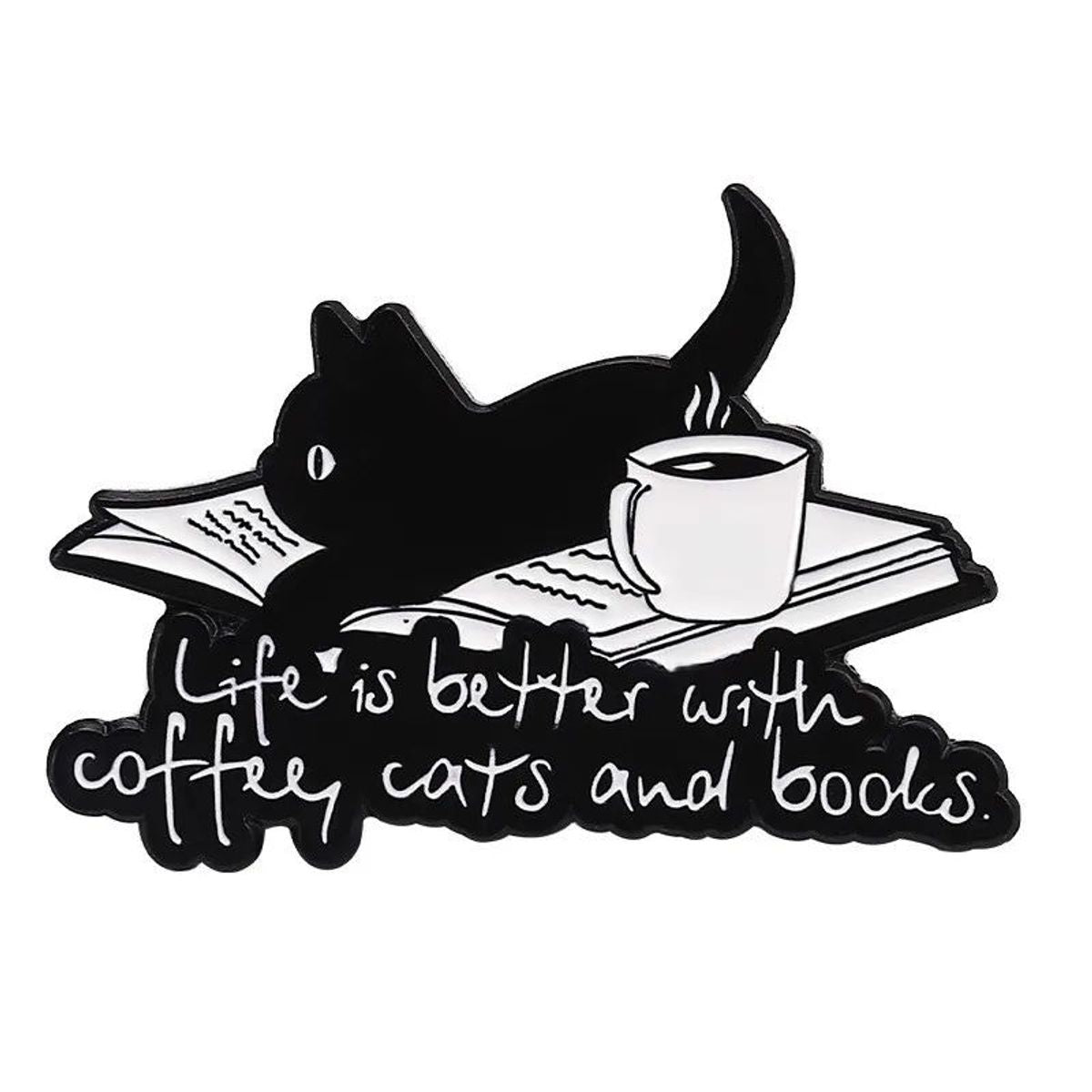 Pin Life is better with coffee, cats and books