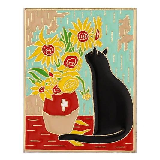 Pin Gato girasoles