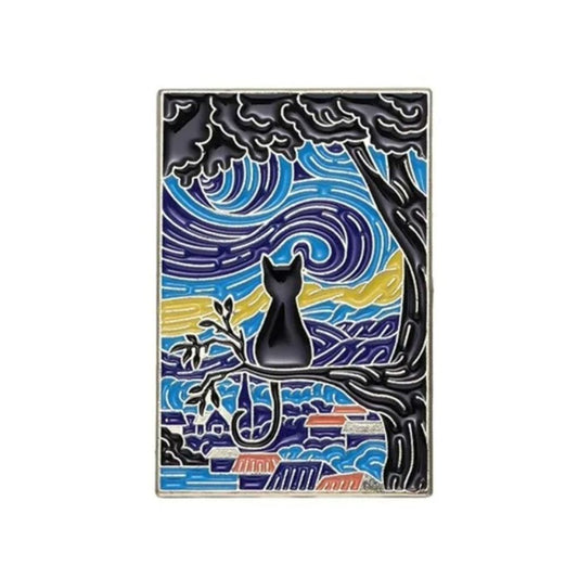 Pin gato árbol-La noche estrellada