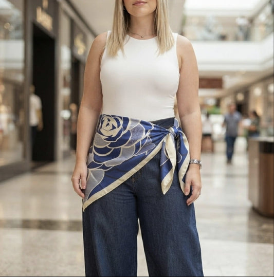 Pañoleta Gardenia azul