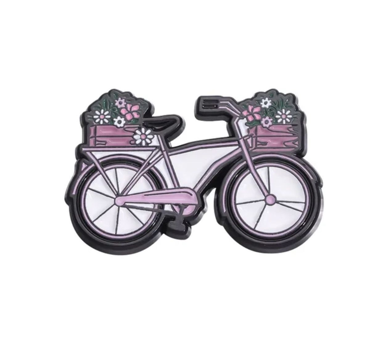 Pin bici con flores
