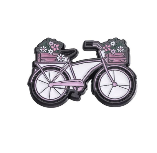 Pin bici con flores