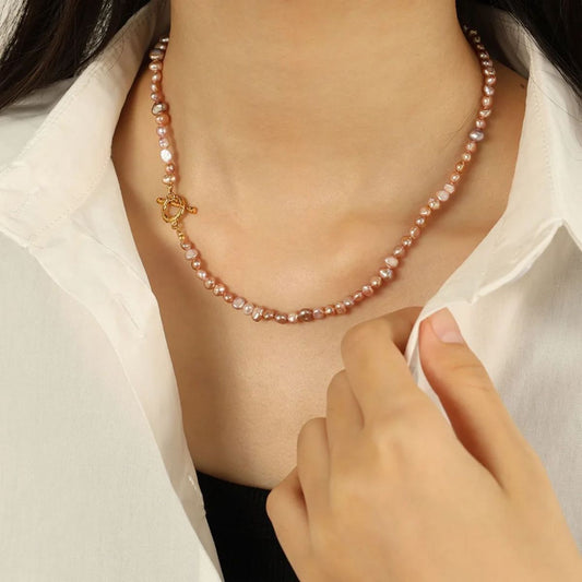 Collar Perla Malva