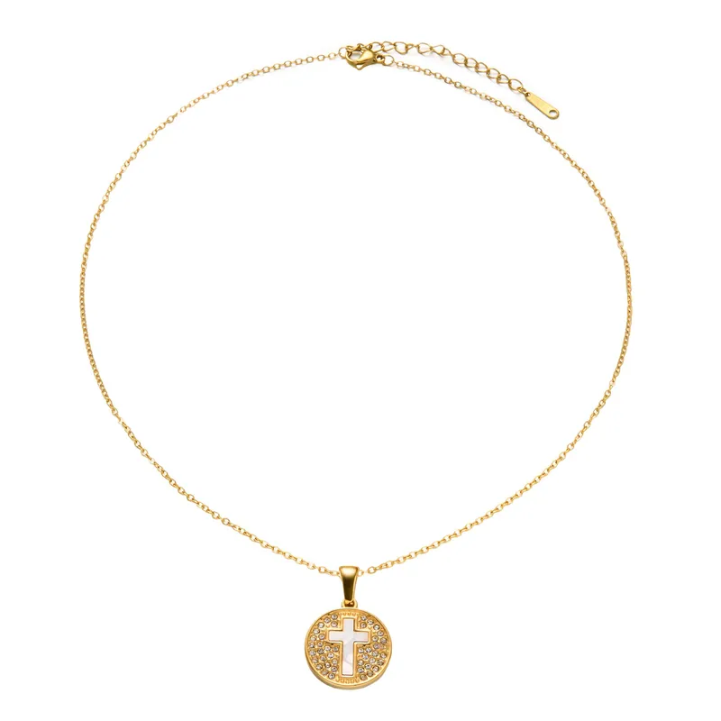 Collar cruz nácar